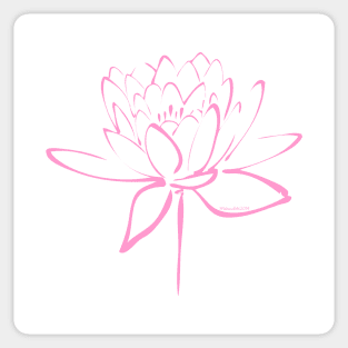 Pink Calligraphy Lotus Sticker